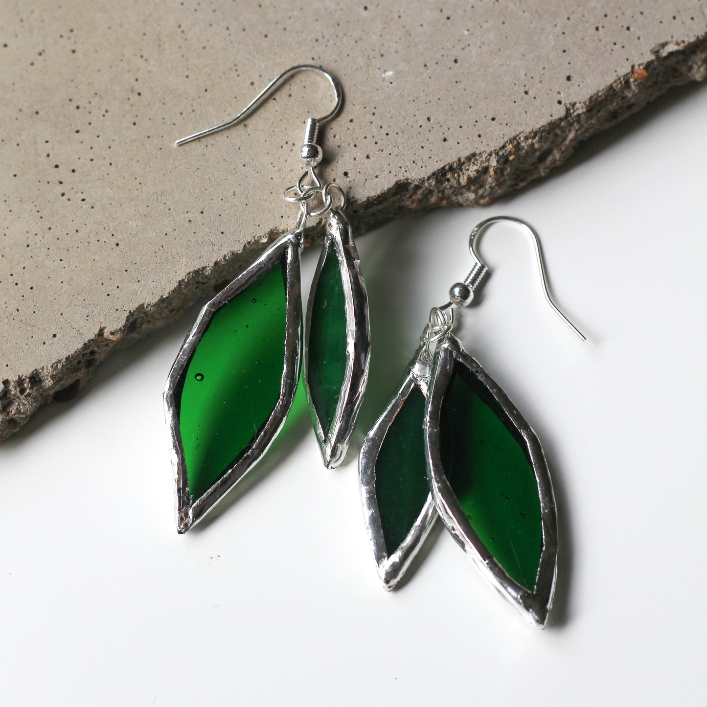 Stained glass Leaf Earrings