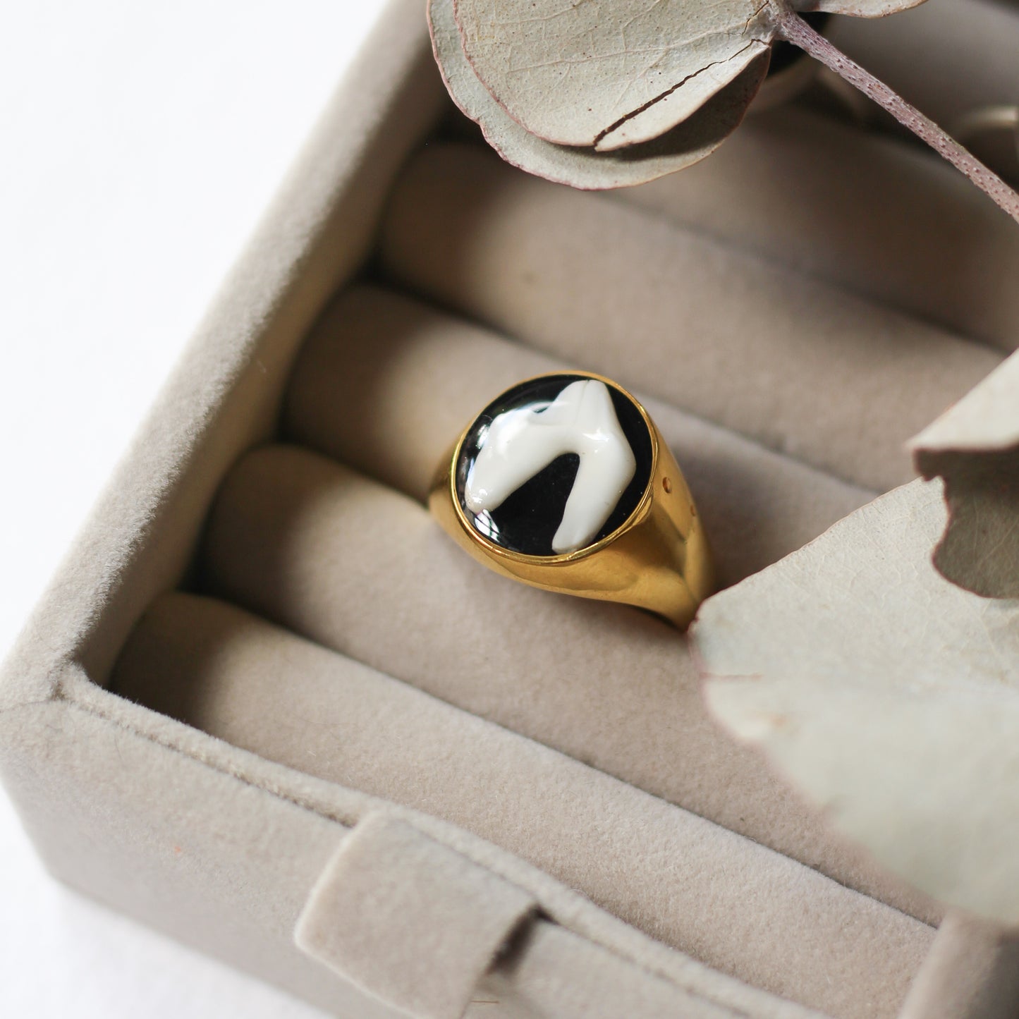 Gold Tooth Signet Ring