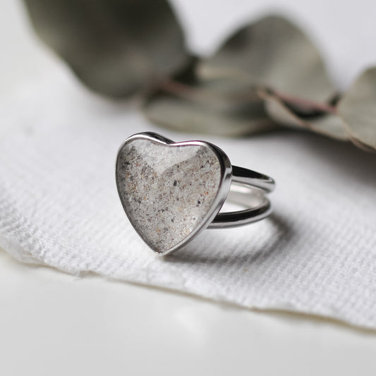 Custom Cremation Heart Ring