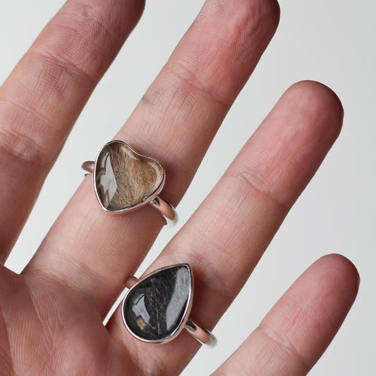 Custom Hair/Fur Teardrop Ring