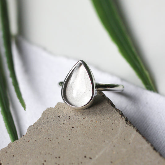 Custom Cremation Teardrop Ring