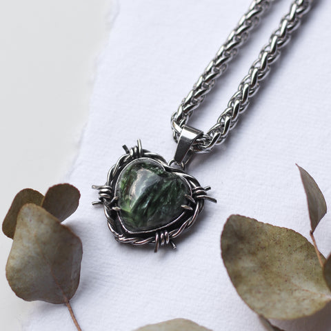 Seraphinite Barbed Wire Heart