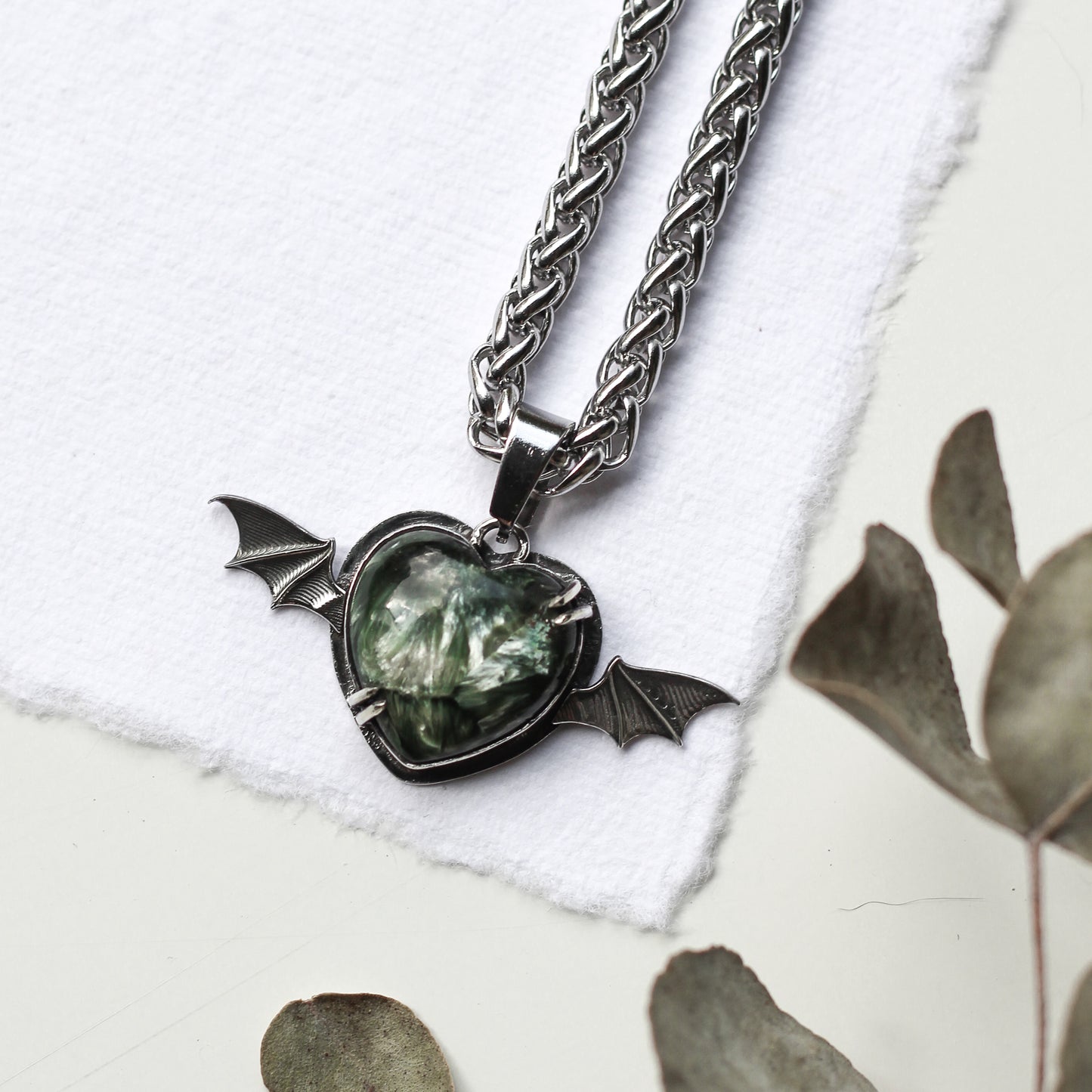 Seraphinite Bat Heart
