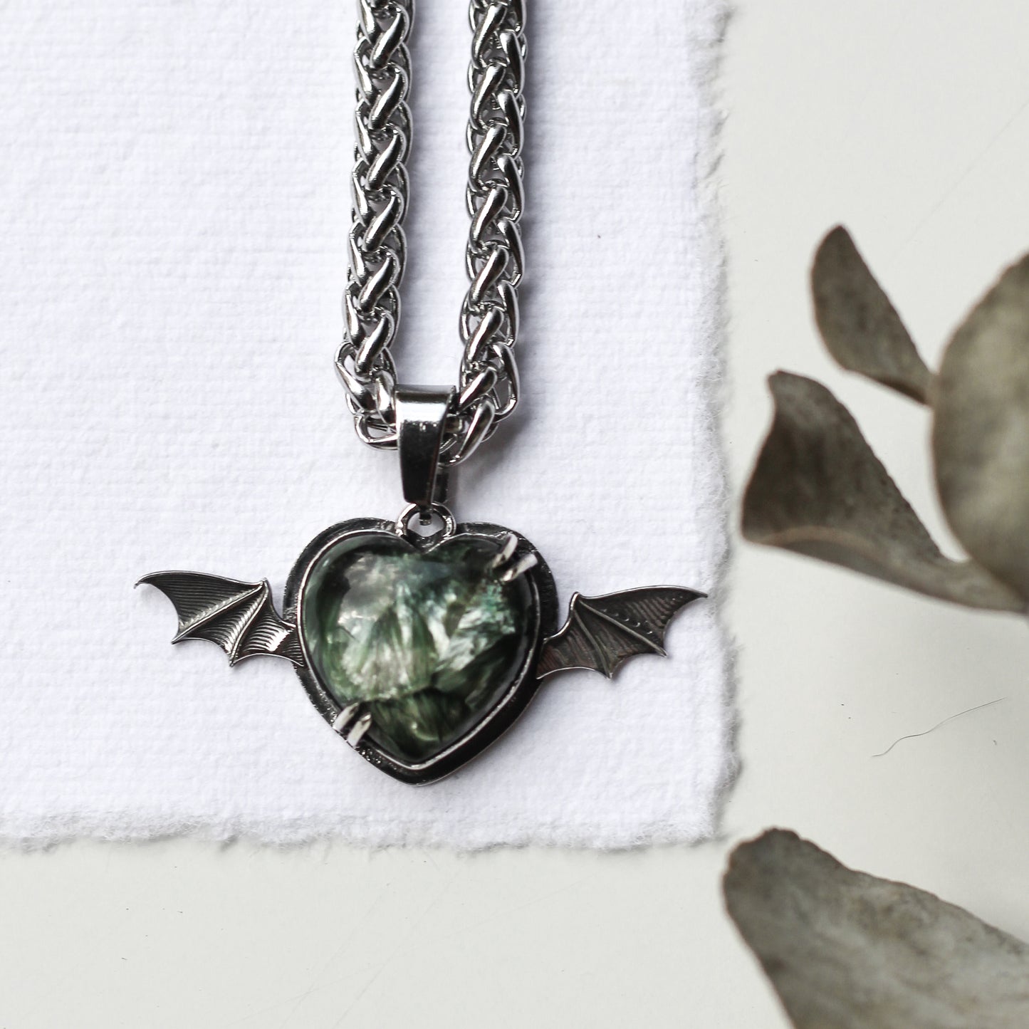 Seraphinite Bat Heart