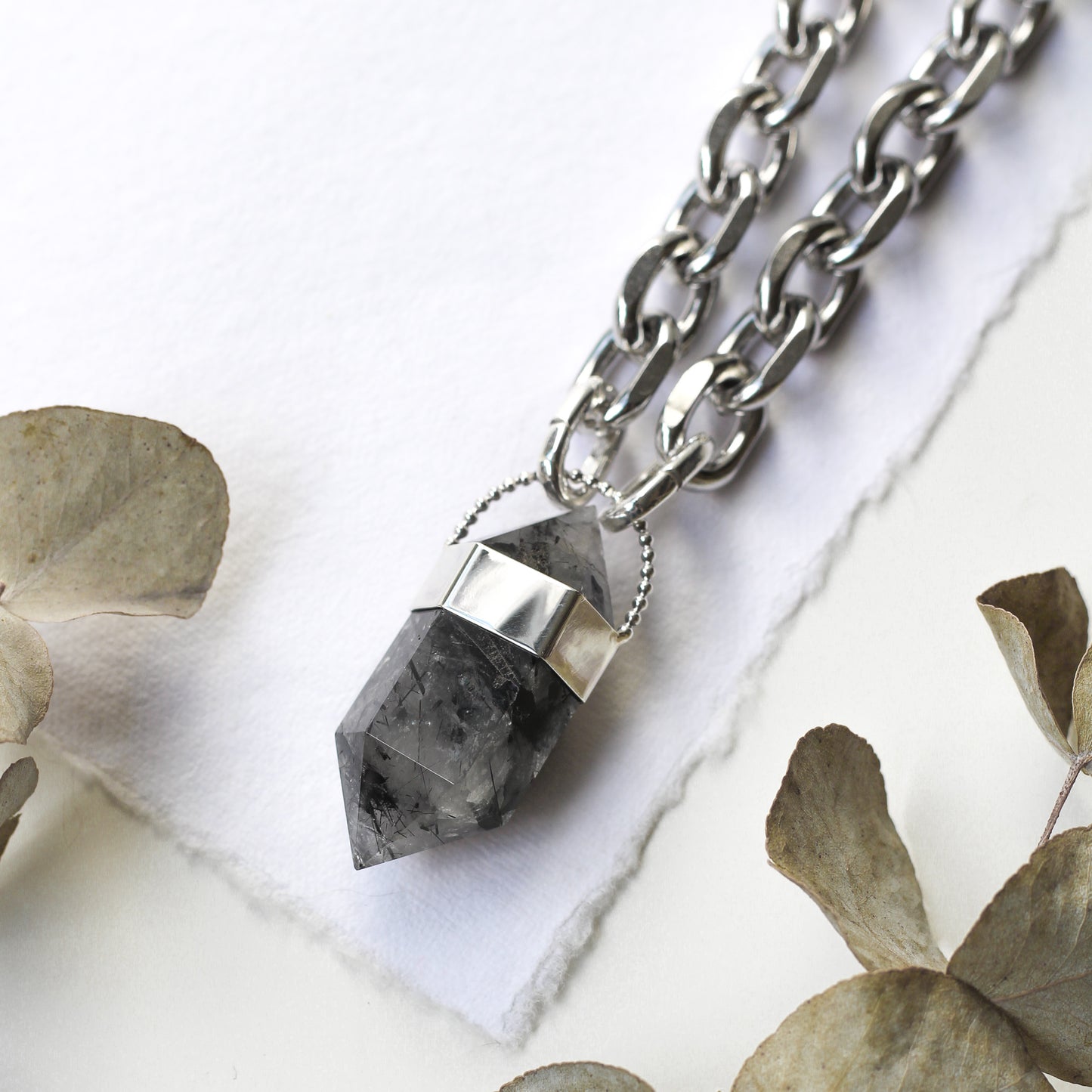 Rutilated Quartz Point Necklace