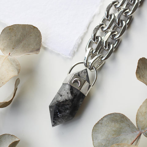 Rutilated Quartz Point Necklace
