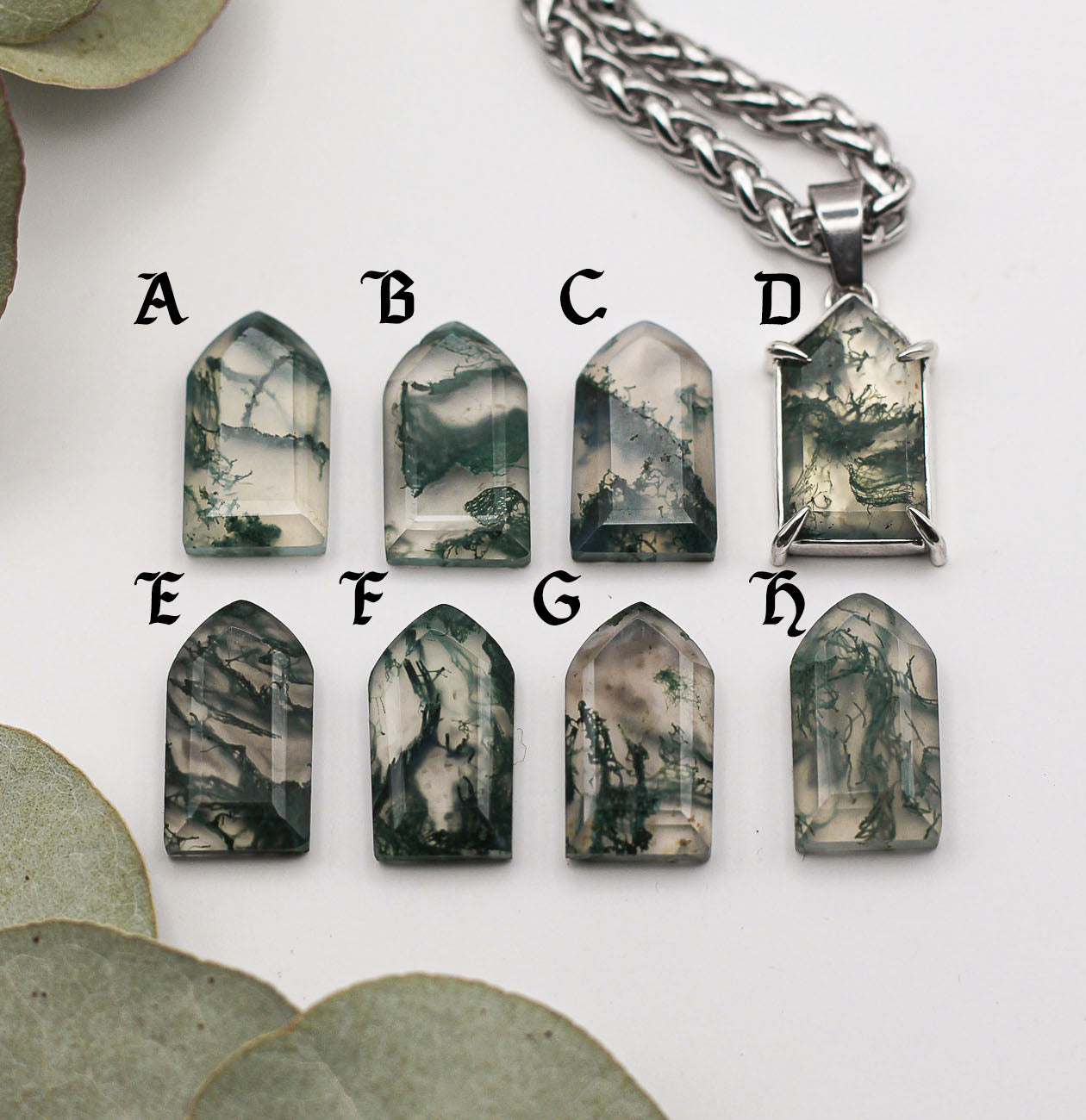 Moss Agate Window Necklace