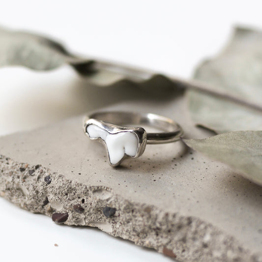 Pet tooth ring custom tooth ring handmade sterling silver ring