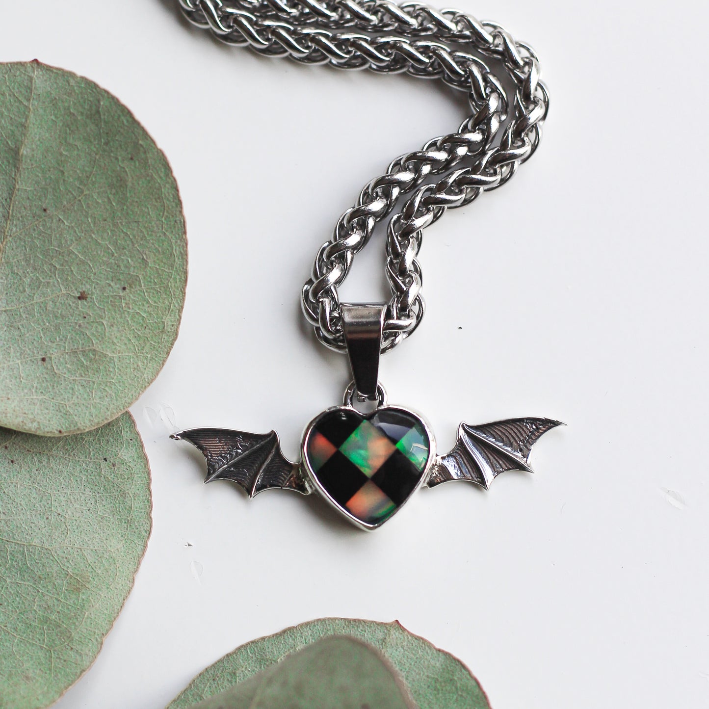 Bat Checkered heart