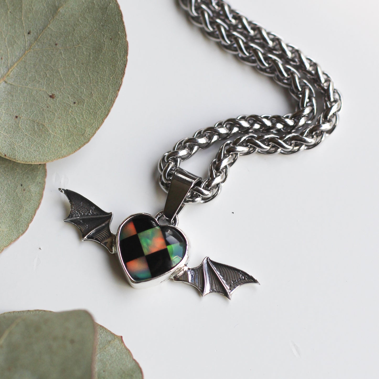Bat Checkered heart
