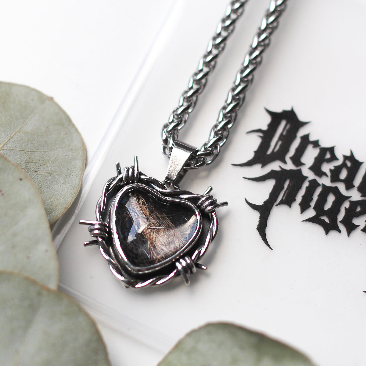 Custom Hair/Fur Barbed Wire Necklace