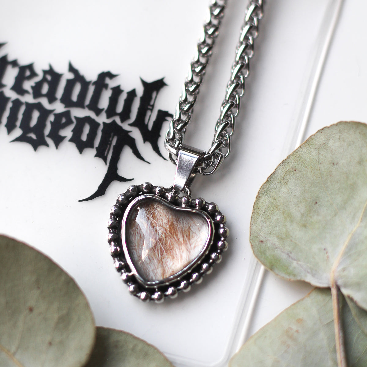 Custom Hair/Fur Beaded Heart Necklace