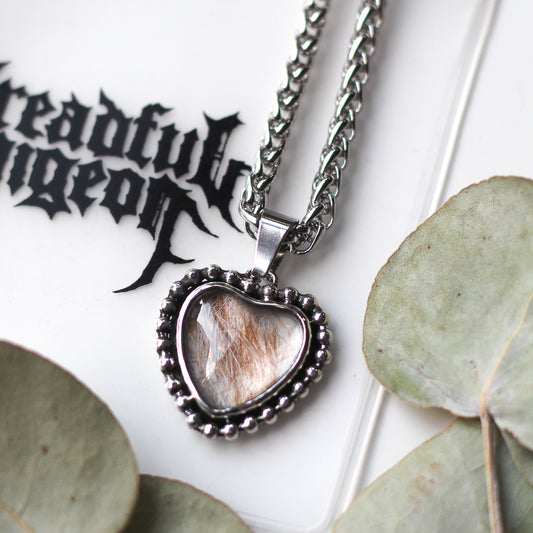 Custom Hair/Fur Beaded Heart Necklace