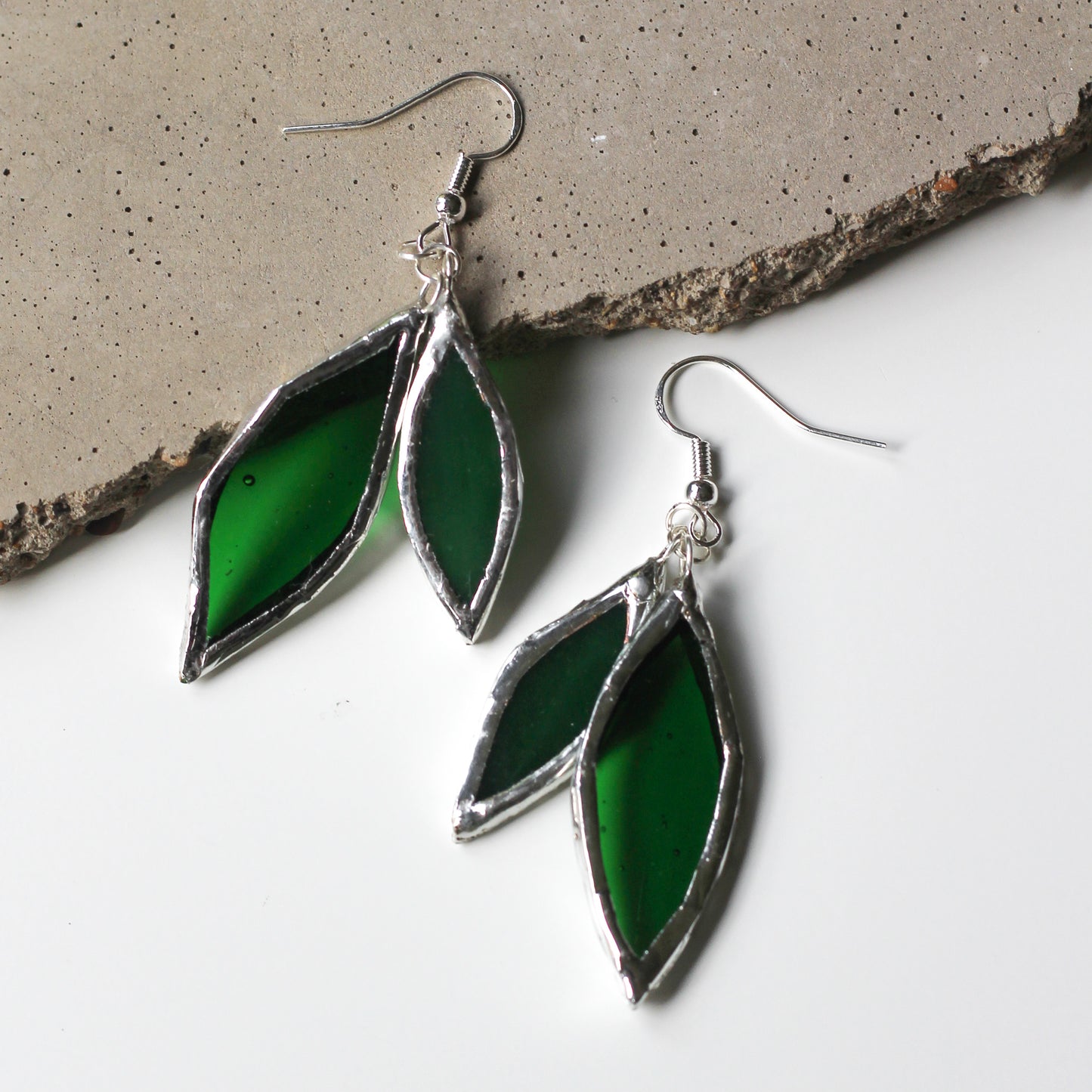 Stained glass Leaf Earrings