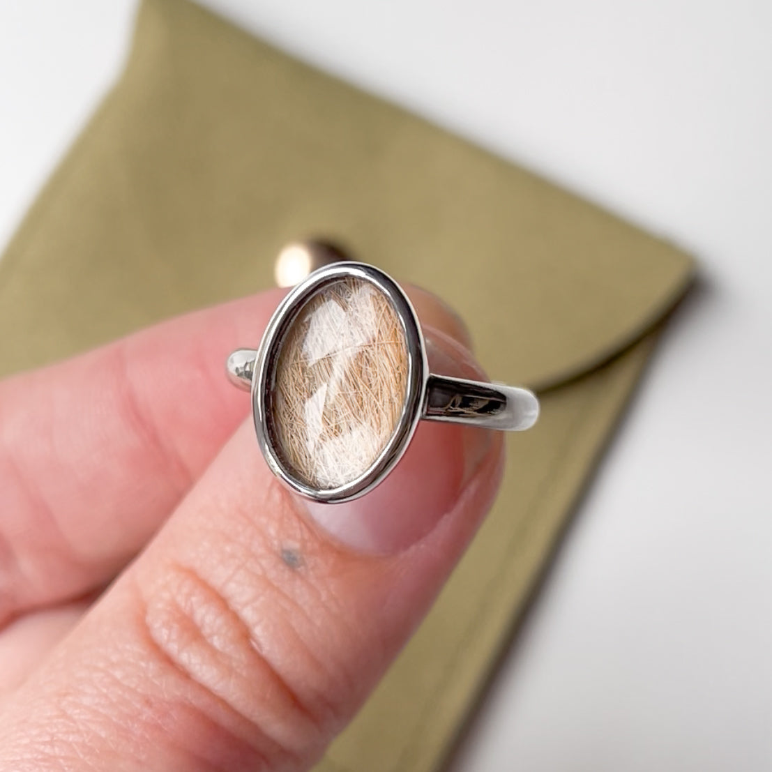 Custom Hair/Fur Oval Ring