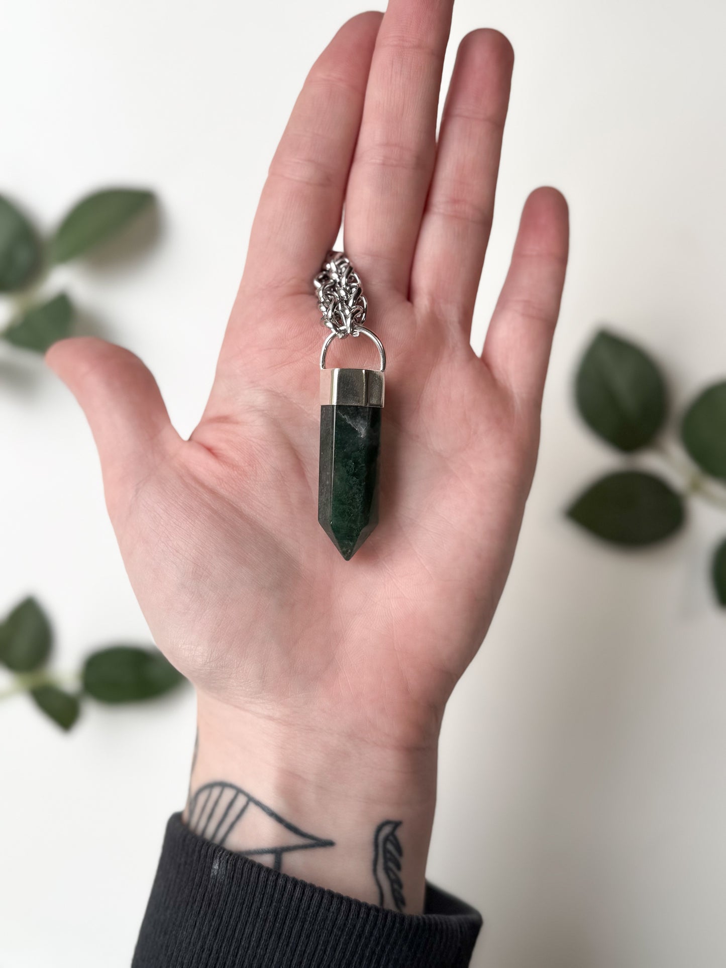 Mini Moss Agate Necklace