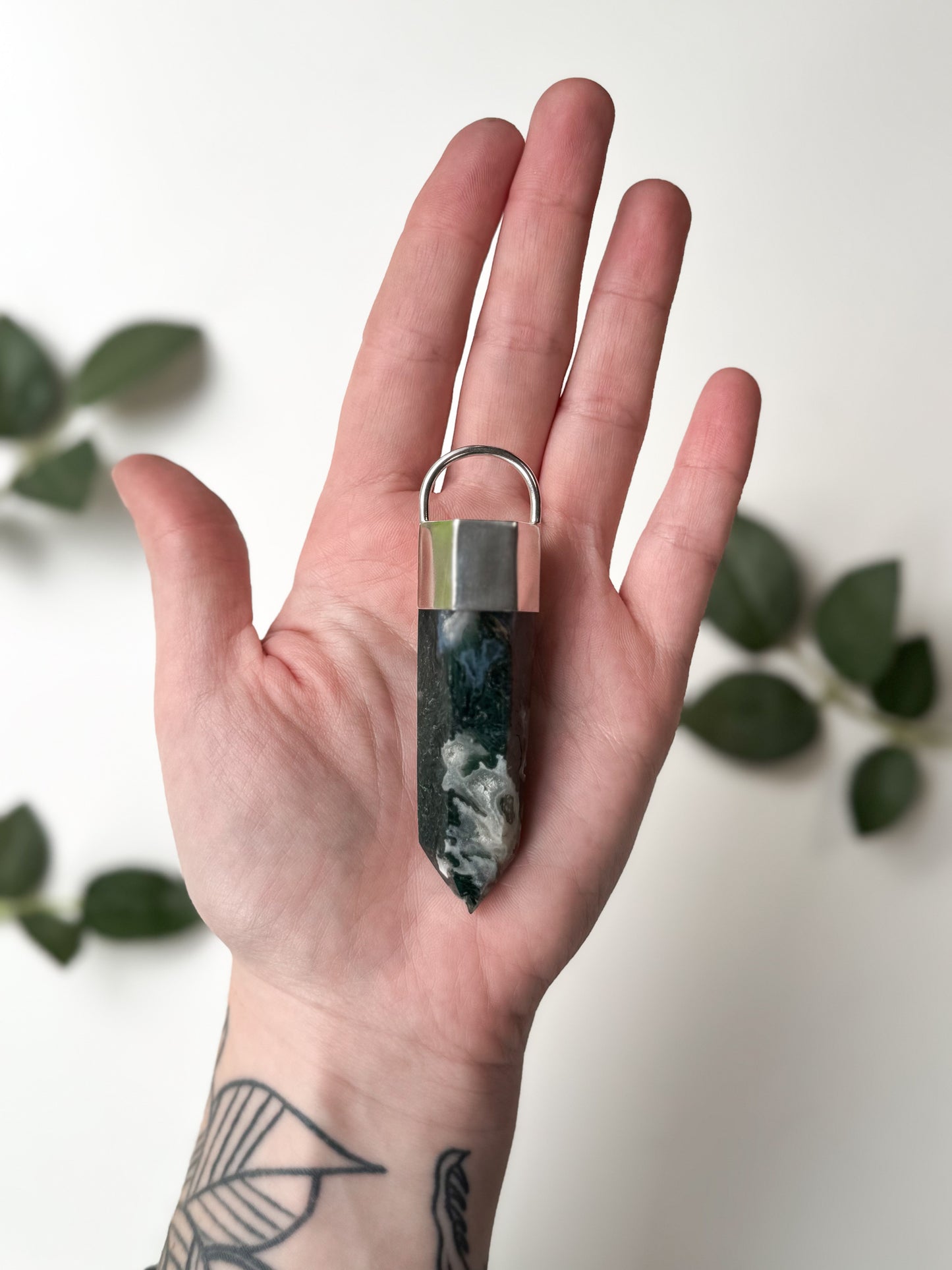 XL Chunky Moss Agate Necklace