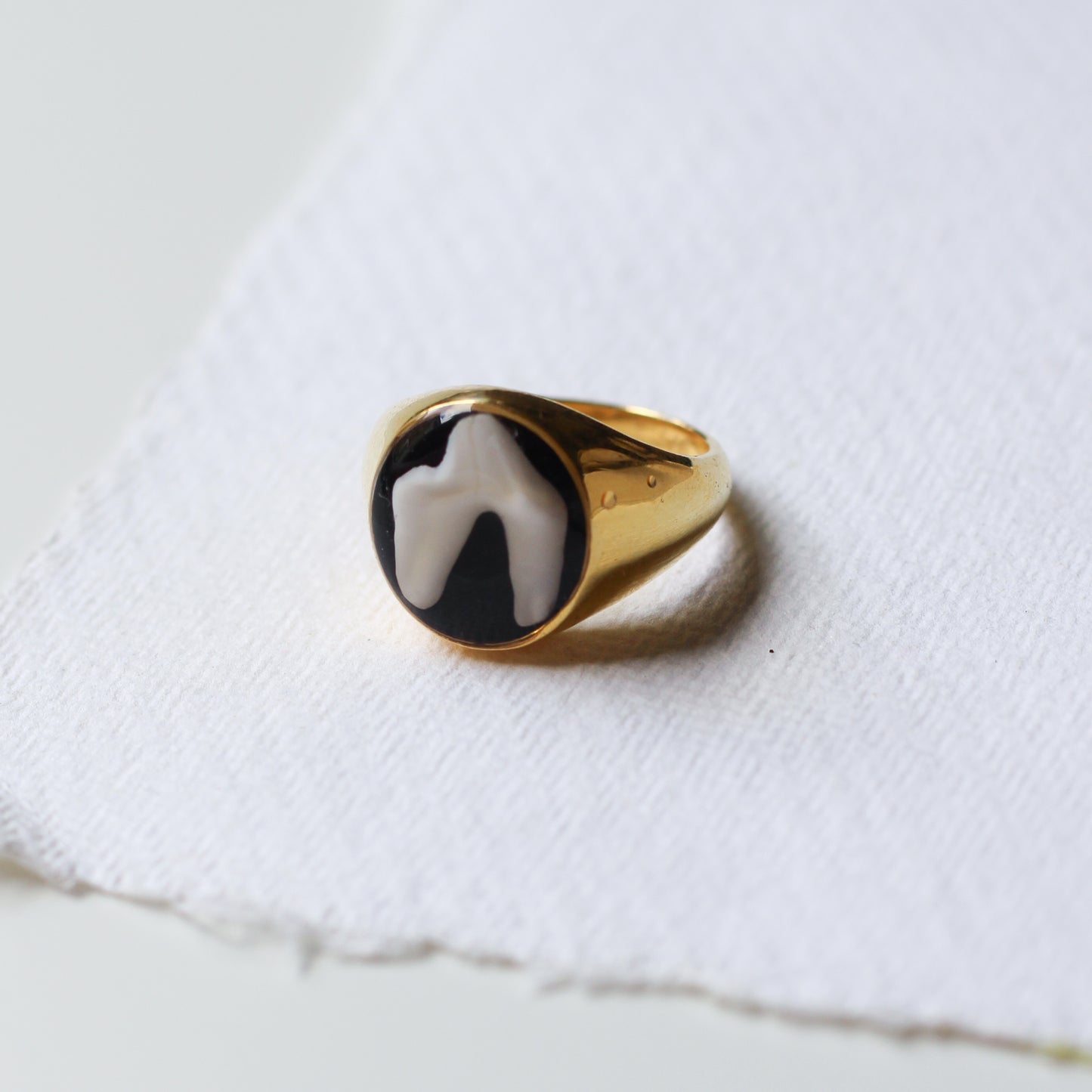 Gold Tooth Signet Ring