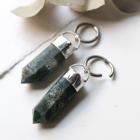 Moss Agate Ear Weights