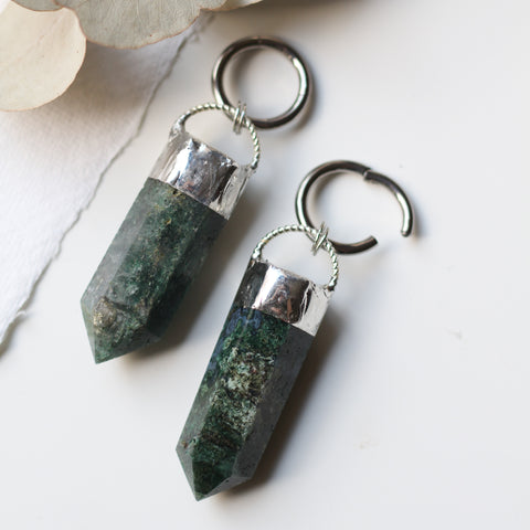 Moss Agate Ear Weights