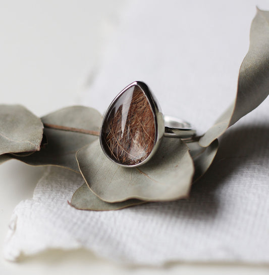 TEARDROP Custom Hair / Fur Ring