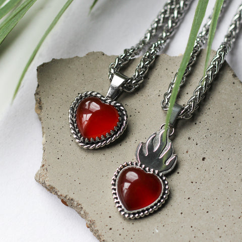 Sacred Flaming Heart Necklace