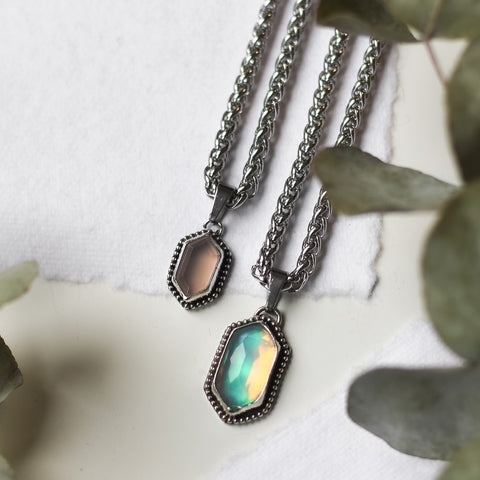 Rose Quarts or aura Opal Necklace