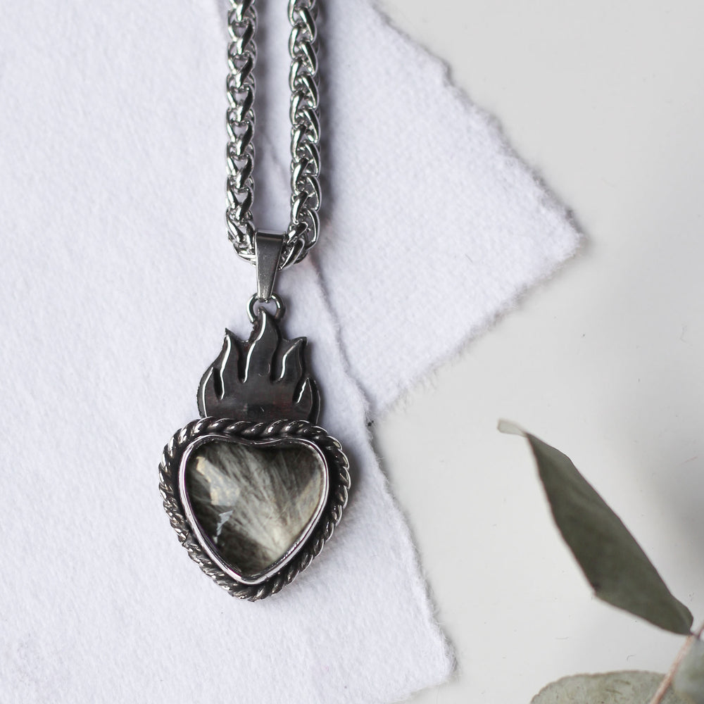 Custom Hair/Fur Sacred Heart Necklace