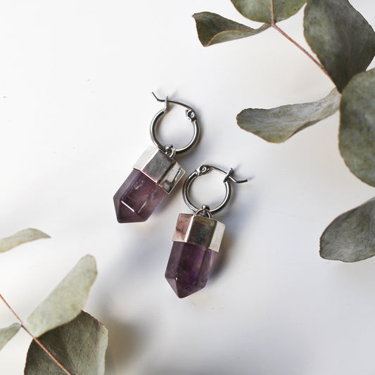 Mini Amethyst Earrings