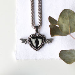 Custom Bat Heart TOOTH necklace