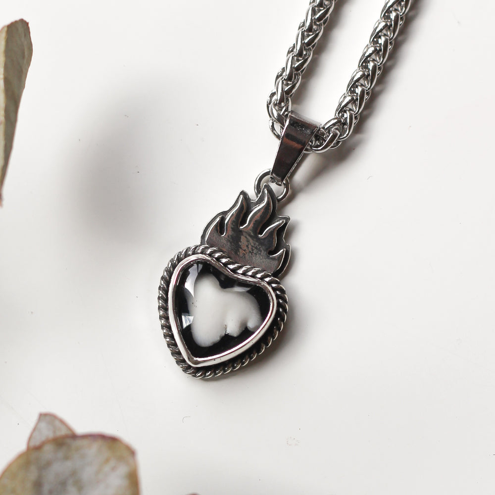 Custom Tooth Sacred Heart Necklace