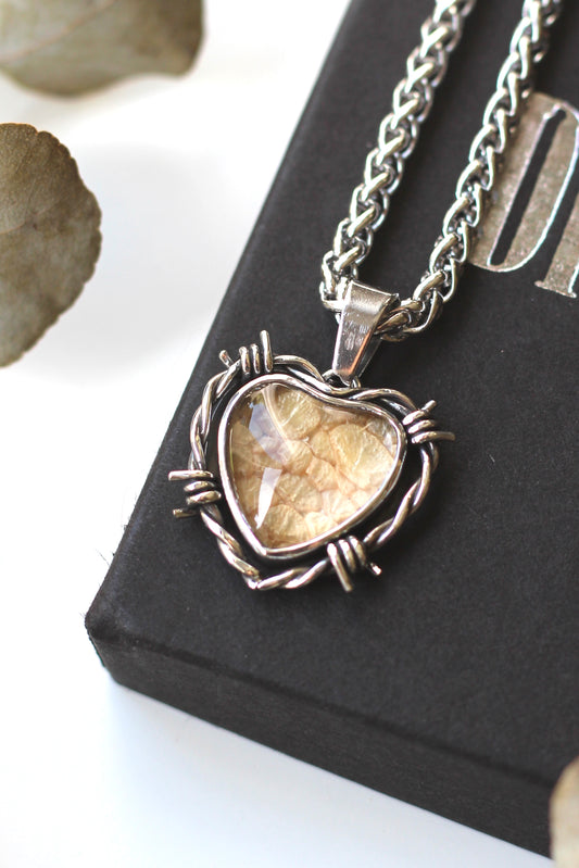 Custom Beaded Heart SHED necklace