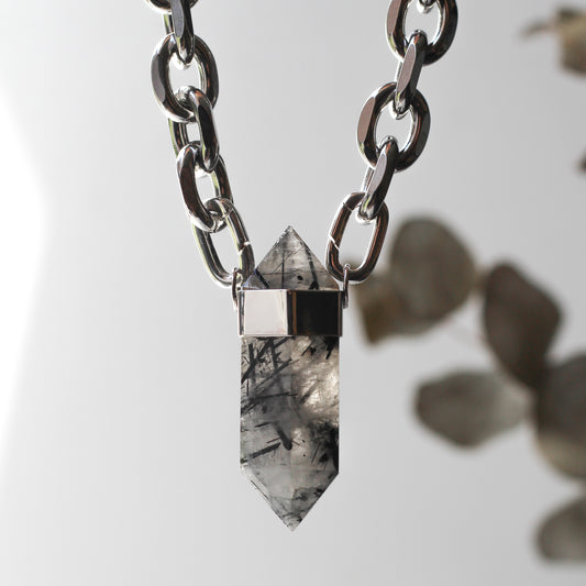 Rutilated Quartz Point Necklace