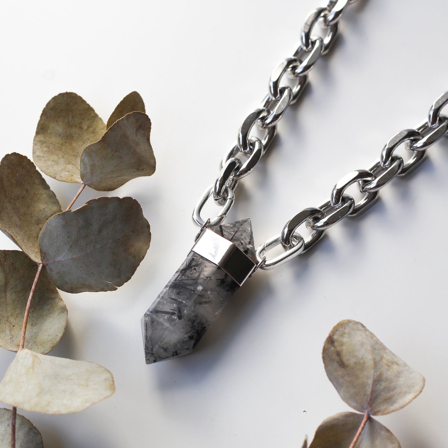Rutilated Quartz Point Necklace