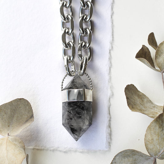 Rutilated Quartz Point Necklace