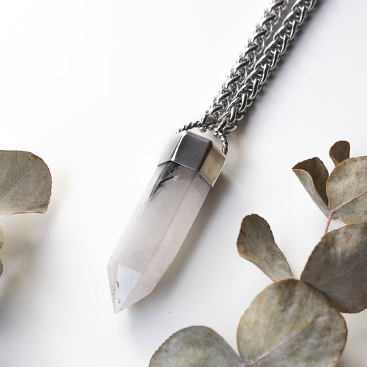 Rutilated Quartz Point Necklace