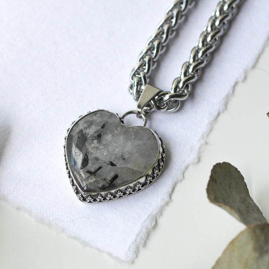 Rutilated Quartz Heart