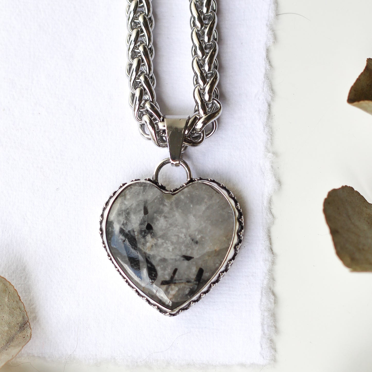 Rutilated Quartz Heart