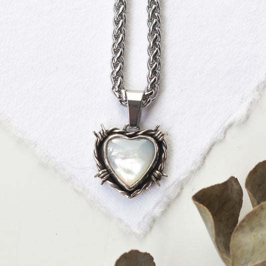 Pearl Barbed Wire Heart