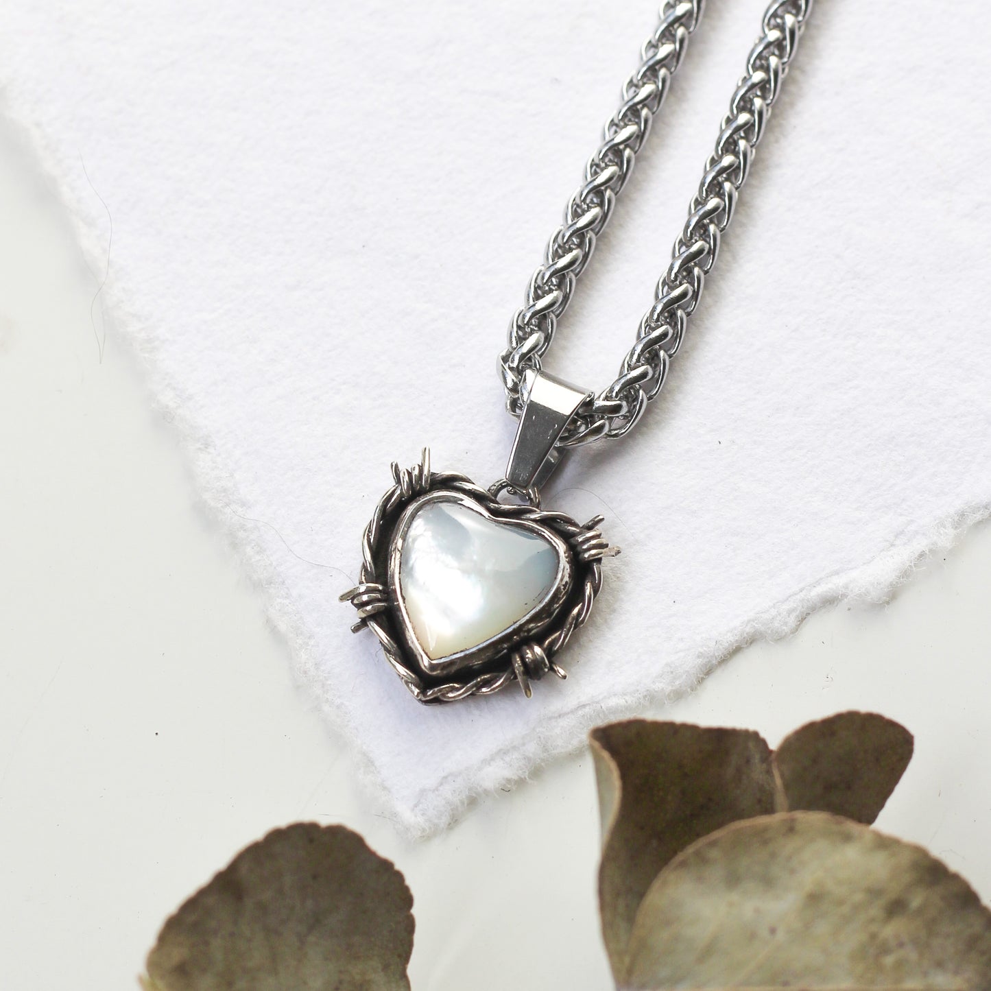 Pearl Barbed Wire Heart