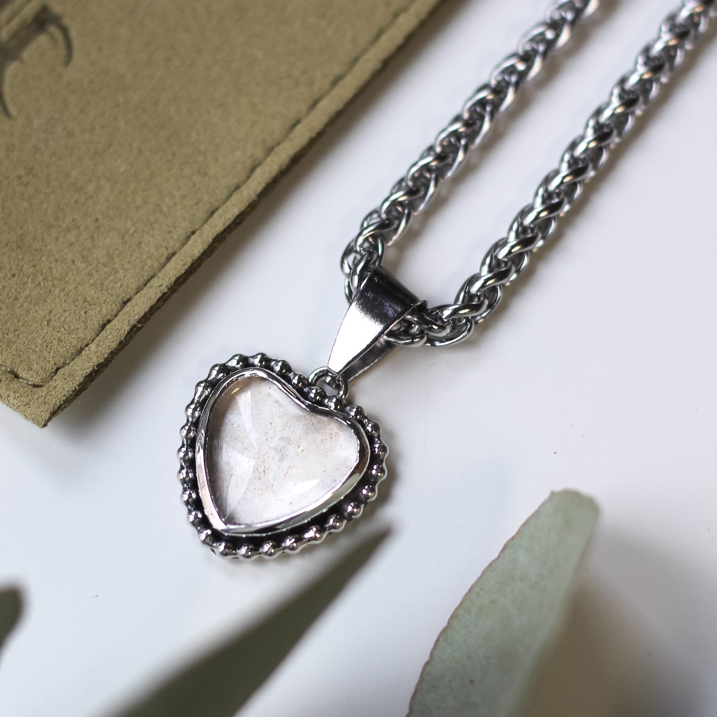 Custom Cremation Beaded Heart Necklace