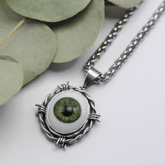 XL Barbed wire Eye necklace