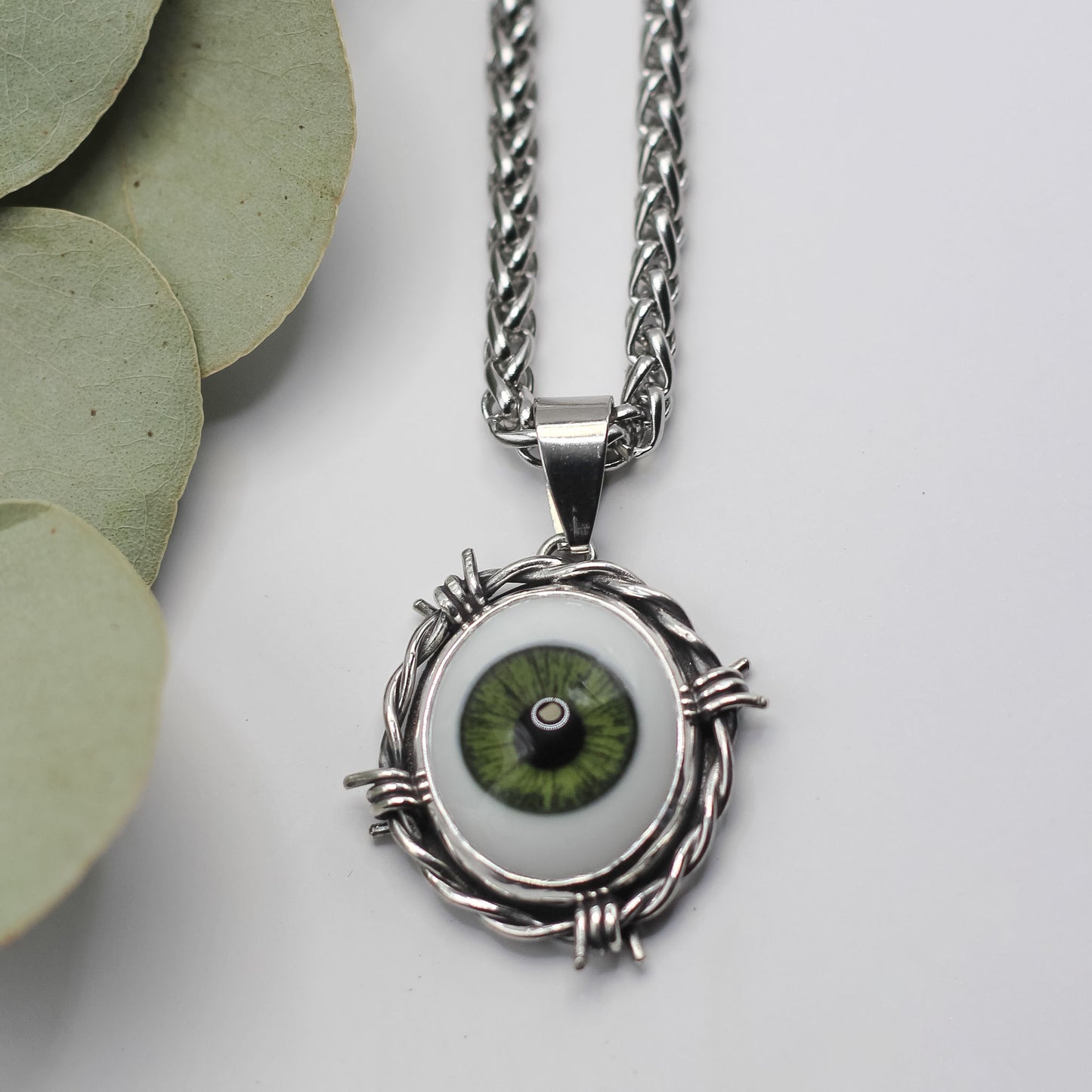 XL Barbed wire Eye necklace