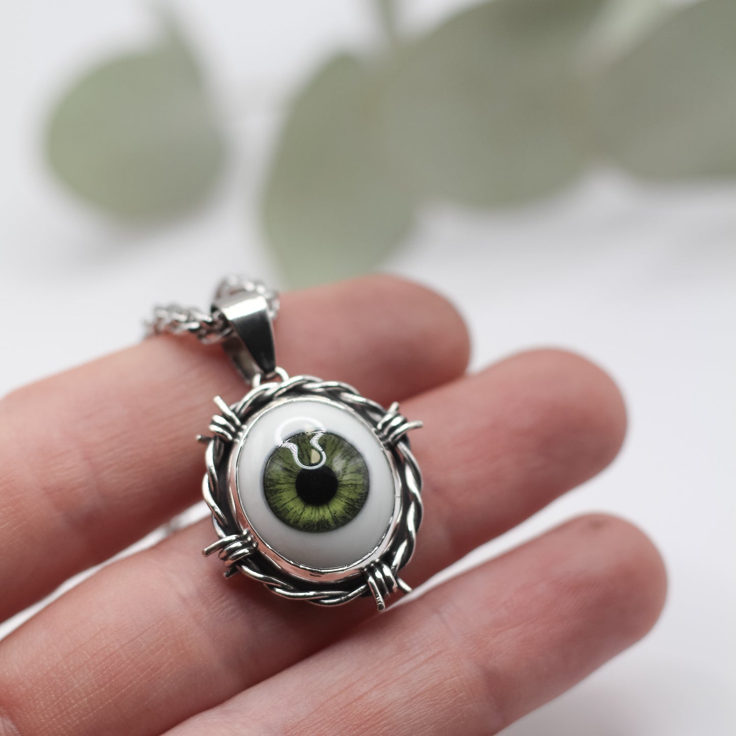 XL Barbed wire Eye necklace