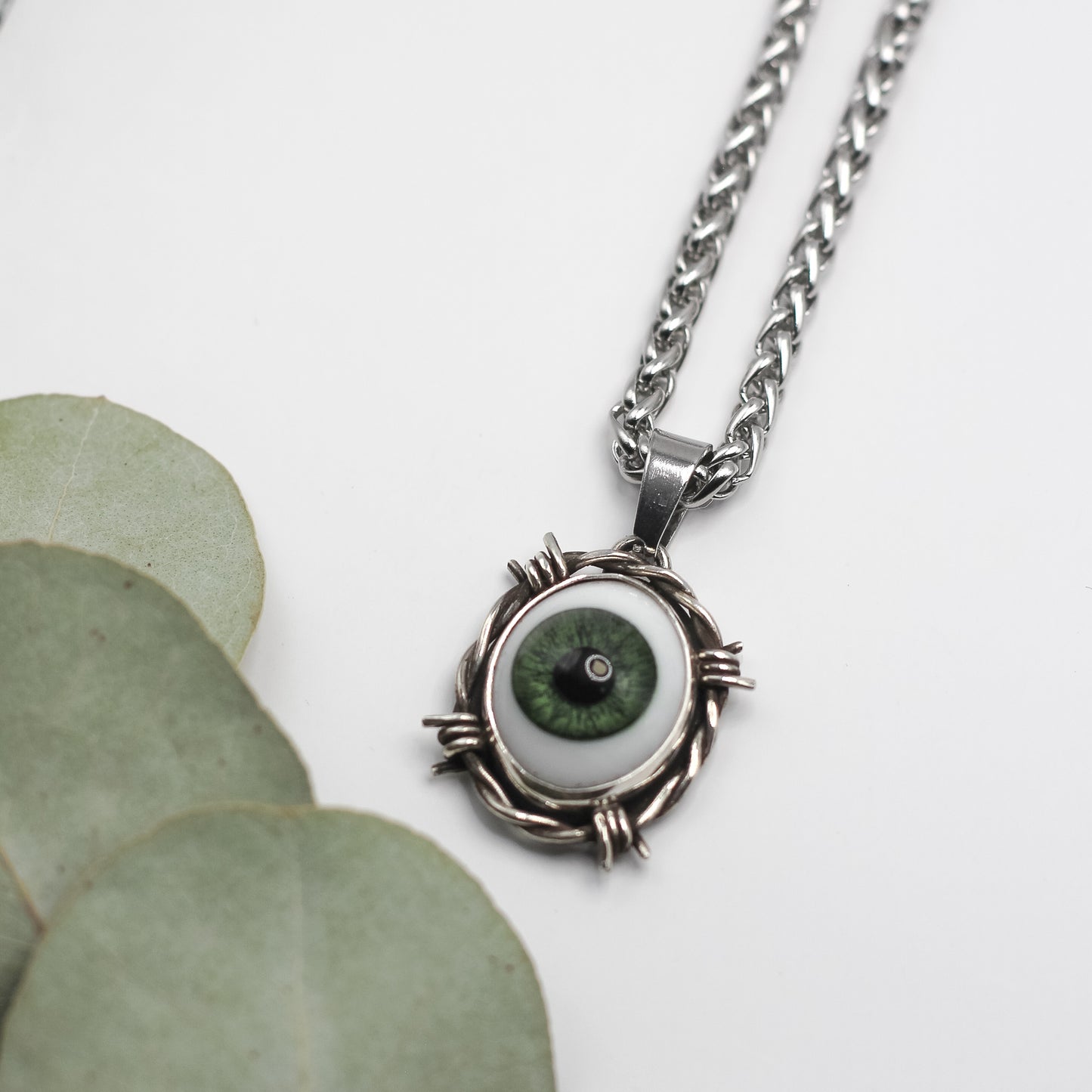 Mini Barbed wire Eye necklace