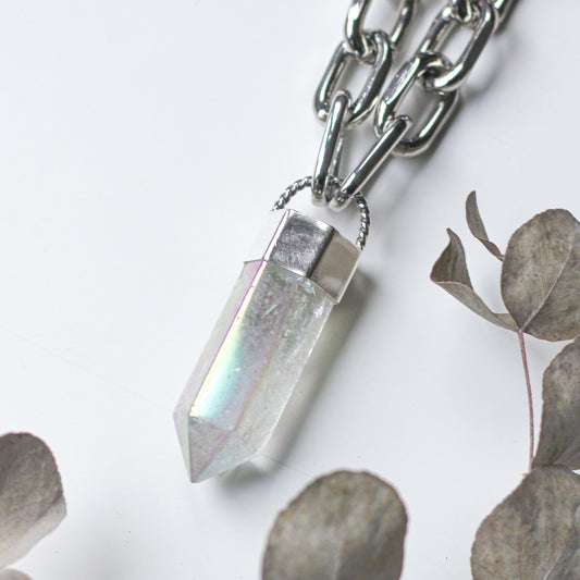 Chunky Aura Quartz Necklace
