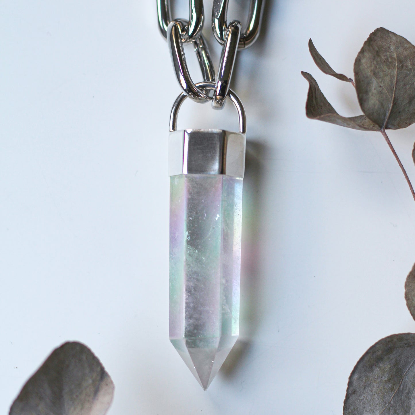 Chunky Aura Quartz Necklace