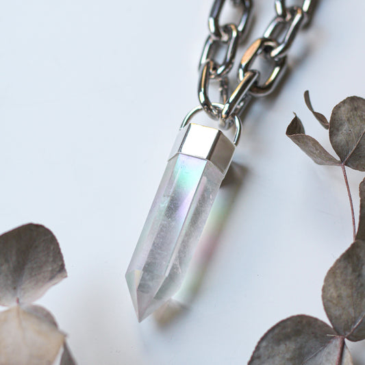 Chunky Aura Quartz Necklace
