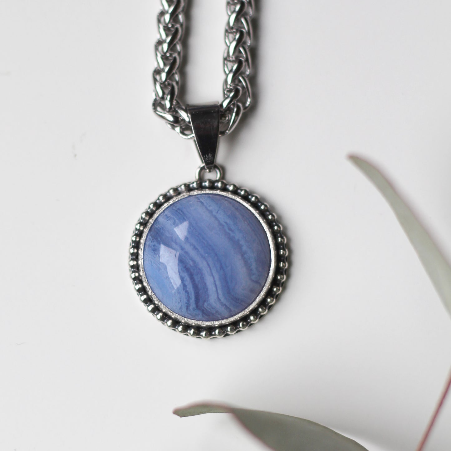 Blue Lace Agate Necklace