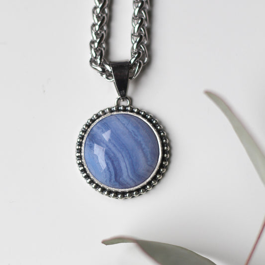 Blue Lace Agate Necklace